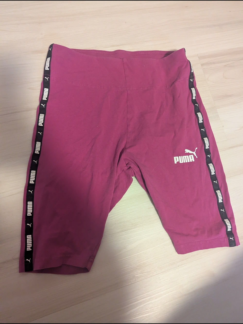 Puma Hot Pink Cropped Active Shorts with Black Logo